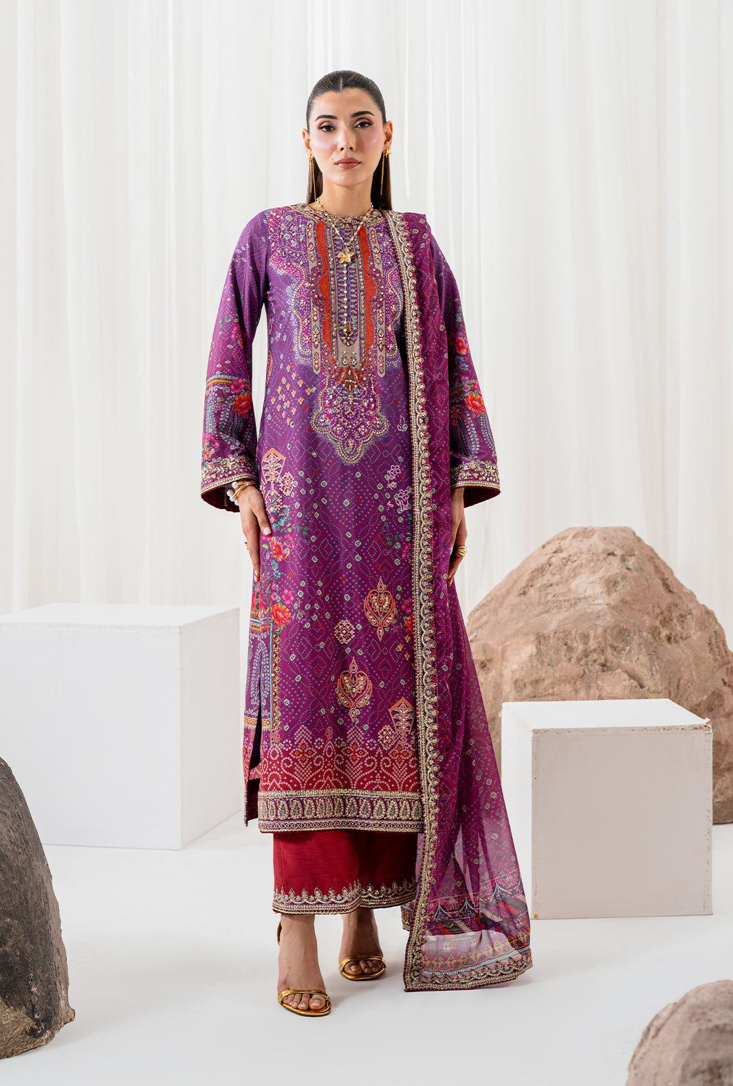 AJR Couture | Luxe Silk 26 | Solis - Luxury Dress - available at Maria Faisal in UK and USA.