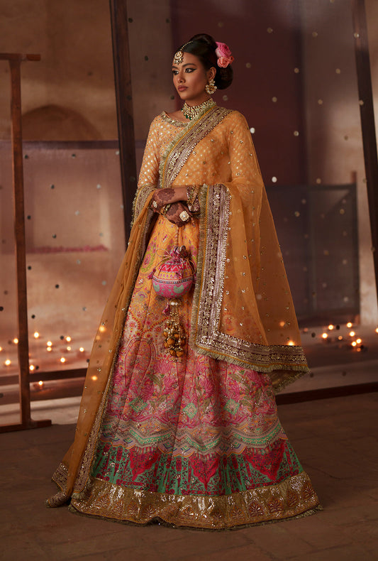 AJR Couture | Meharma The Silk Edit | Aab-E-Zar - Formal Dress - available at Maria Faisal in UK and USA.