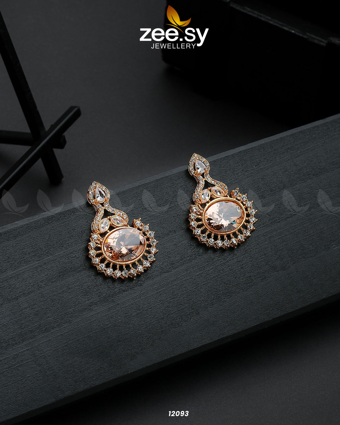 Golden Aaina-E-Dil - Earrings 