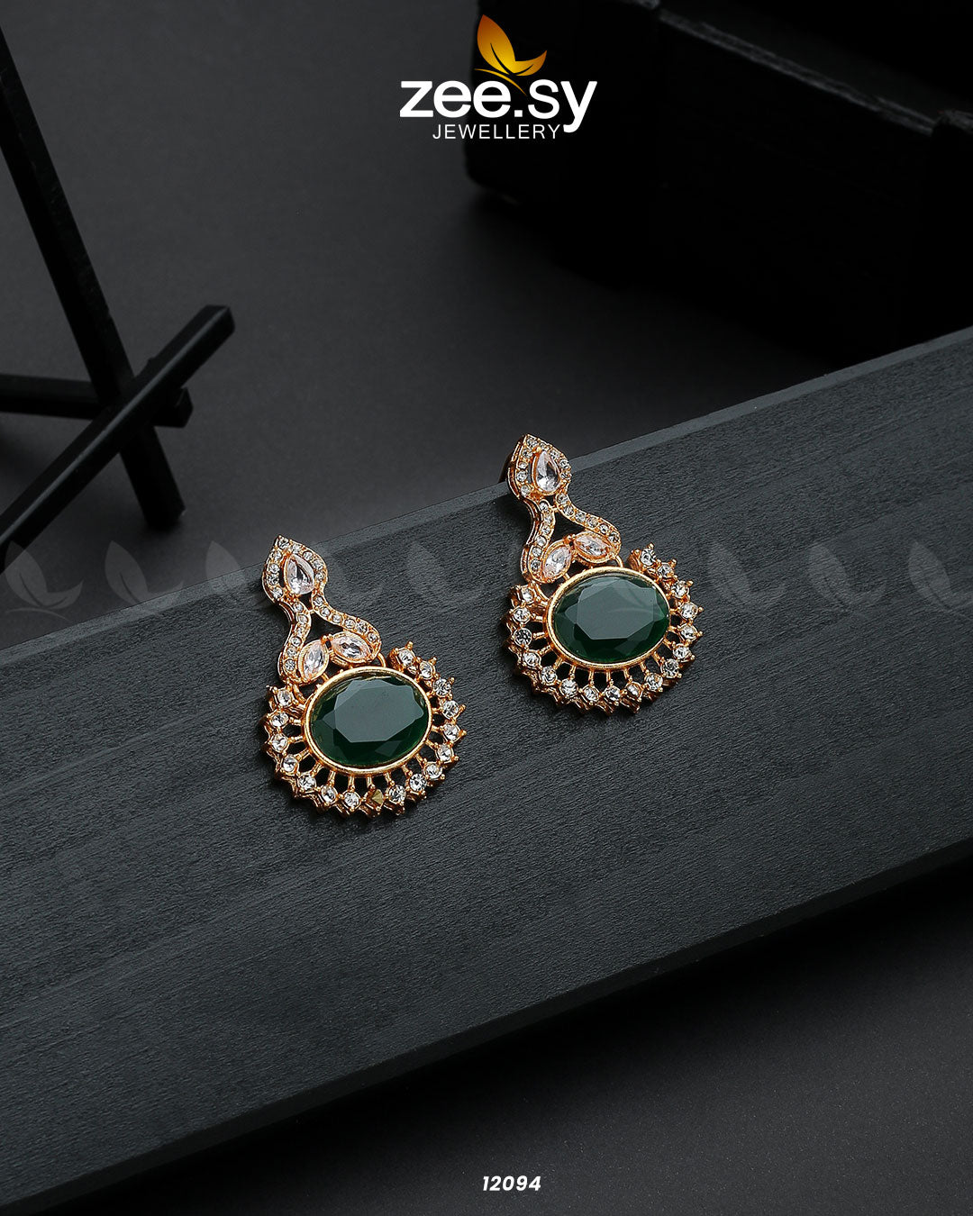 Golden Aaina-E-Dil - Earrings 
