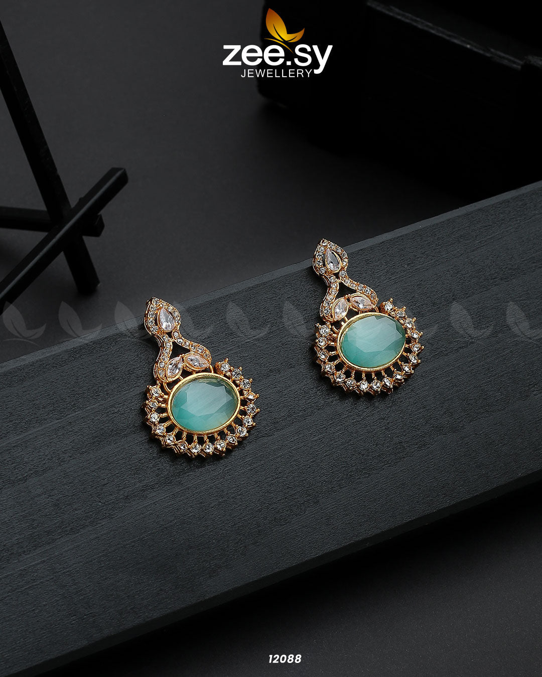 Golden Aaina-E-Dil - Earrings 