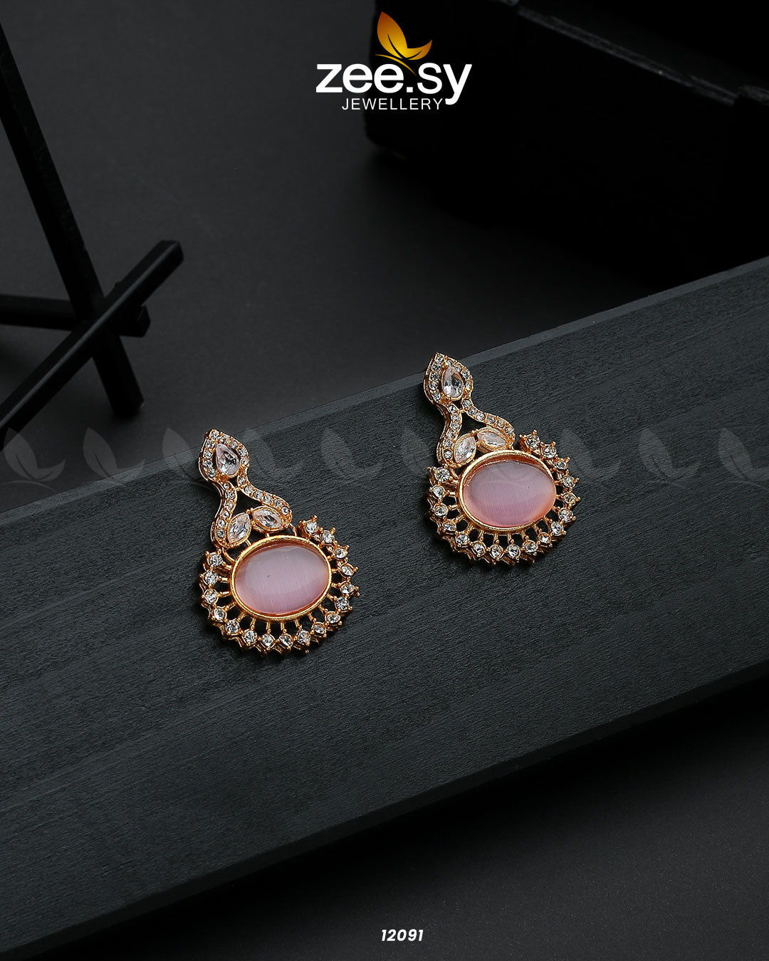 Golden Aaina-E-Dil - Earrings 