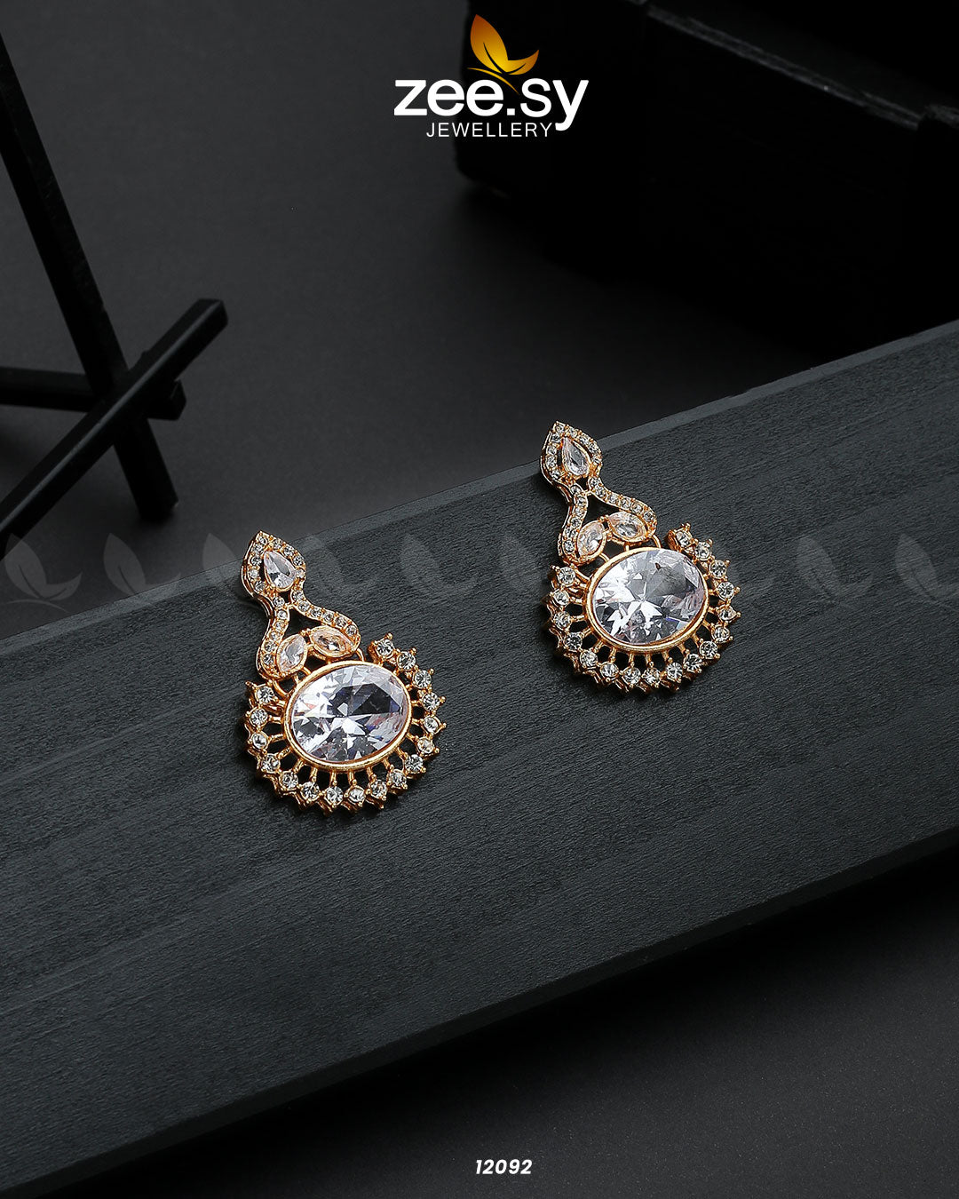 Golden Aaina-E-Dil - Earrings 