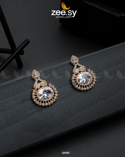 Golden Aaina-E-Dil - Earrings 