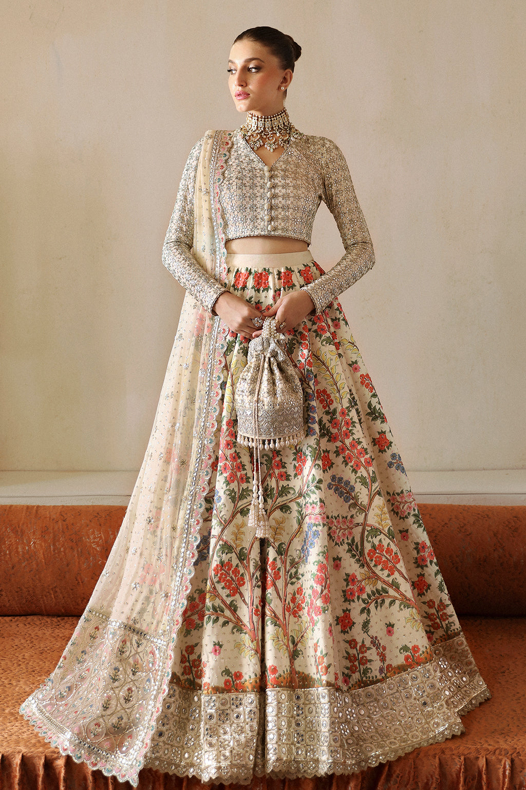 Afrozeh Shehnai Wedding Formals 24 Gulnar - Off White Pakistani Dress with intricate embroidery and embellishments. Shop elegant Asian dresses at Maria Faisal.