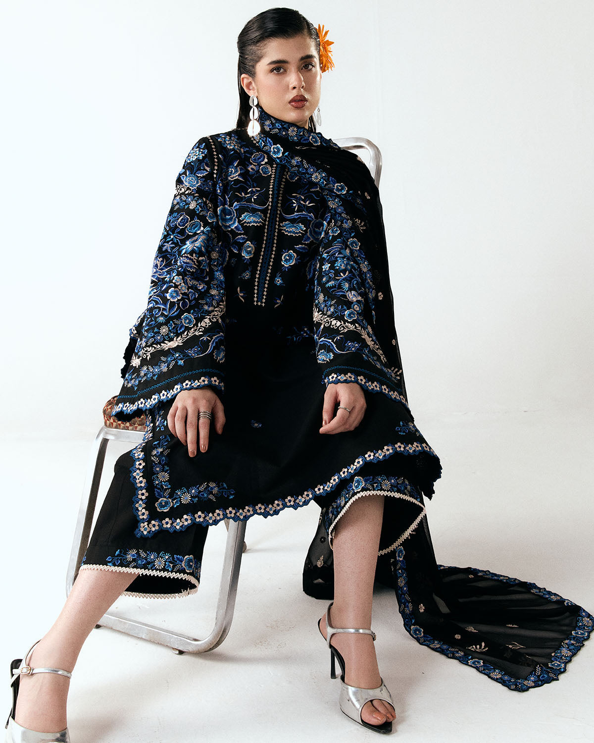 Jugnu | SS 26 Lawn | Ari - Luxury Dress - available at Maria Faisal in UK and USA.