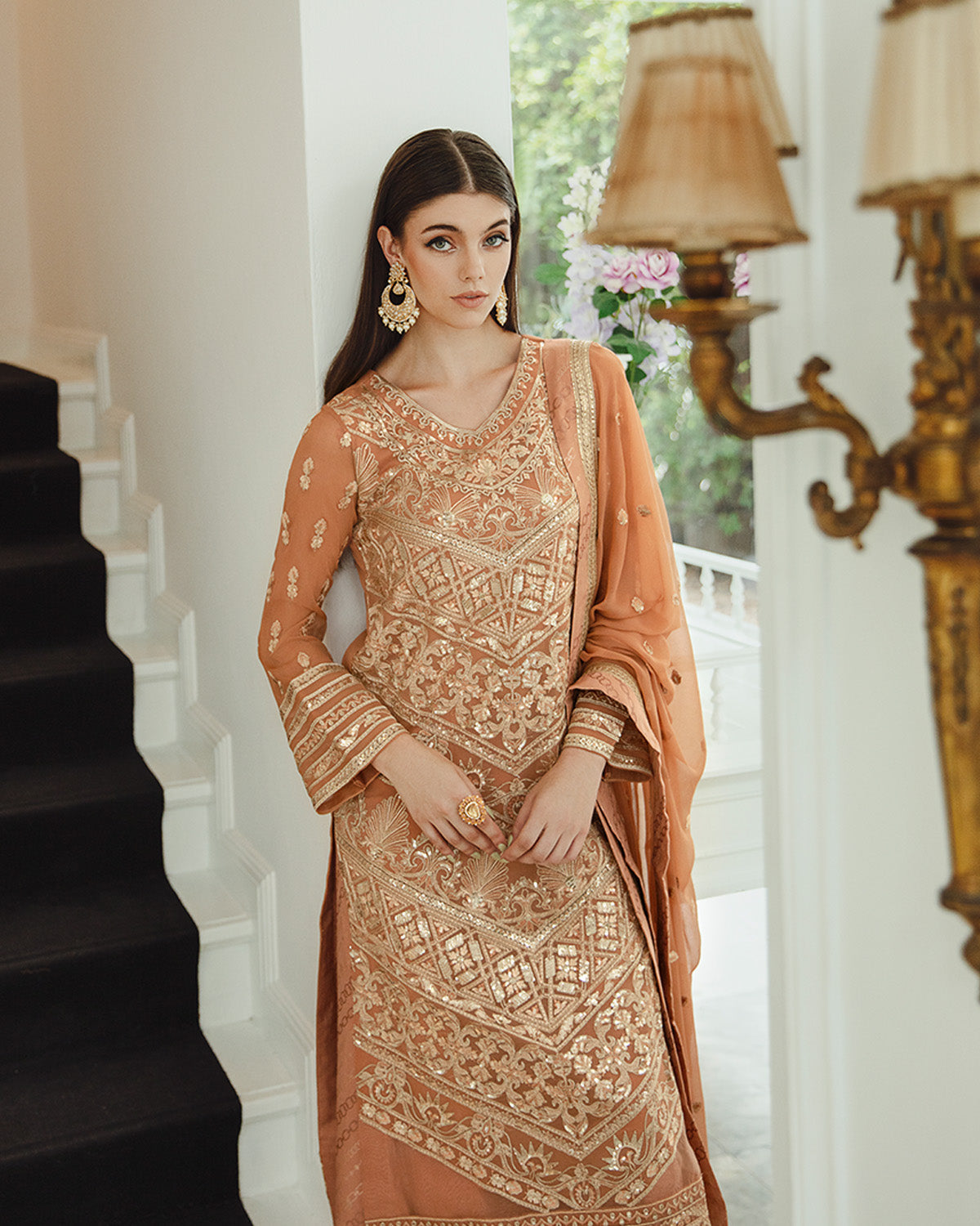 Maryum n Maria | Freesia Ariya Formals | SW23-505 - Rosy Brown - Parisa - Formal - Maria Faisal