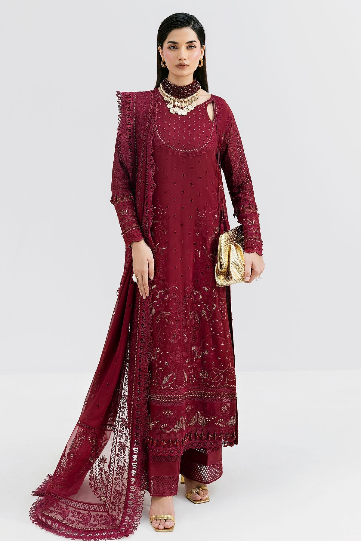 Imrozia Premium | Luxe Serene 25 | S-1089 SCARLET - Ladies Clothes - Maria Faisal