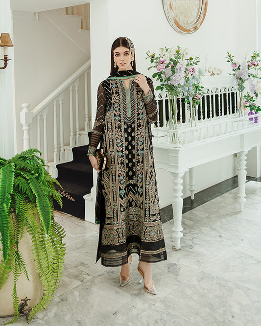 Maryum n Maria | Freesia Ariya Formals | SW23-507 - Black - Iman - Ladies Clothes - Maria Faisal