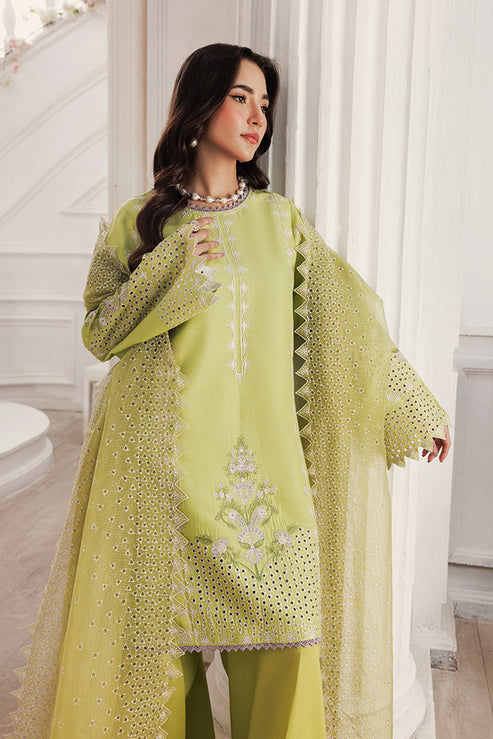 Saffron | Le Soleil 25 | Pear Drift - Formal Dress - available at Maria Faisal in UK and USA.