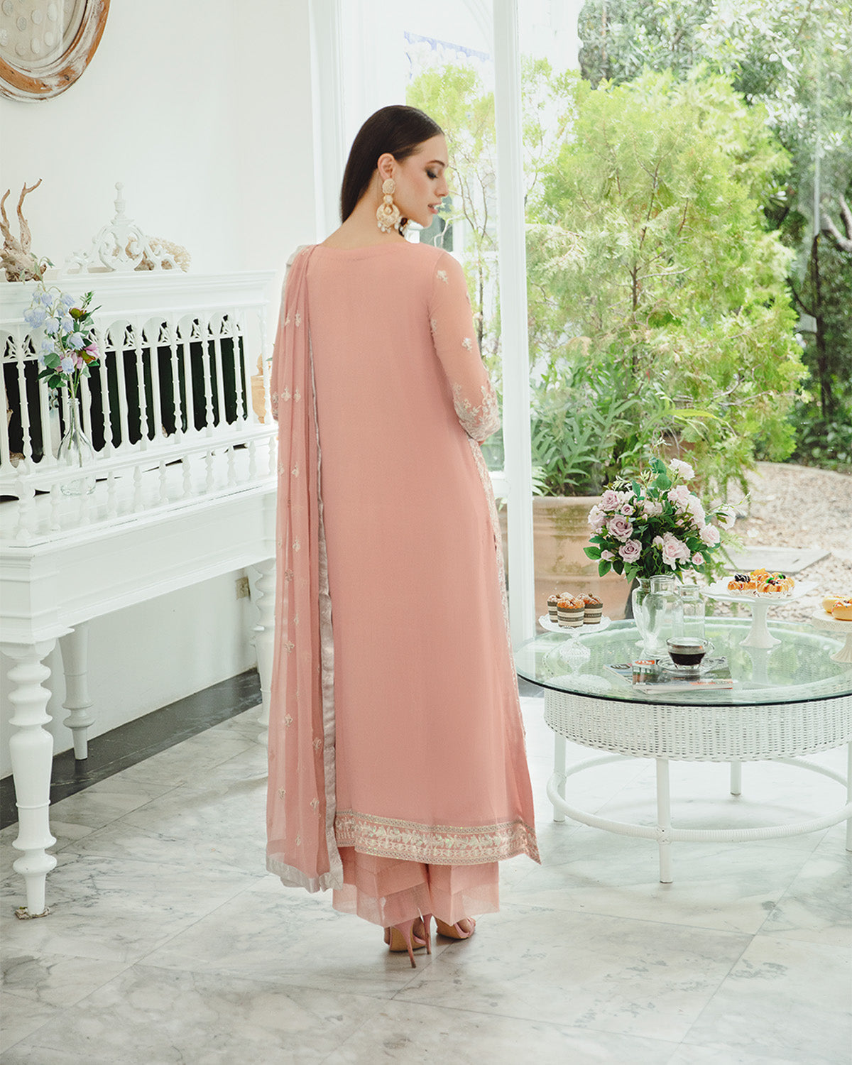 Maryum n Maria | Freesia Ariya Formals | SW23-503 - Pink Nude - Negar - Ladies Clothes - Maria Faisal