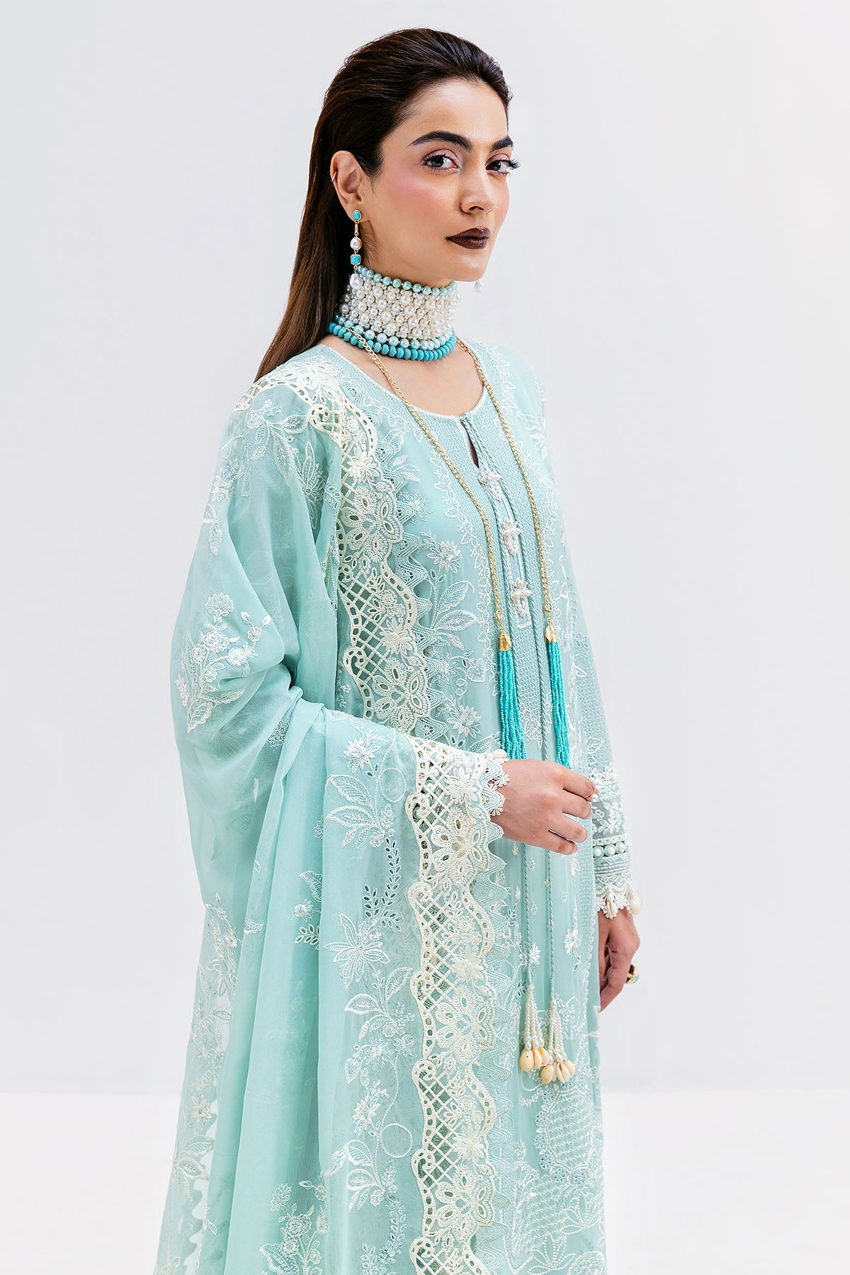 Imrozia Premium | Luxe Serene 25 | S-1087 AQUA - Ladies Clothes - Maria Faisal