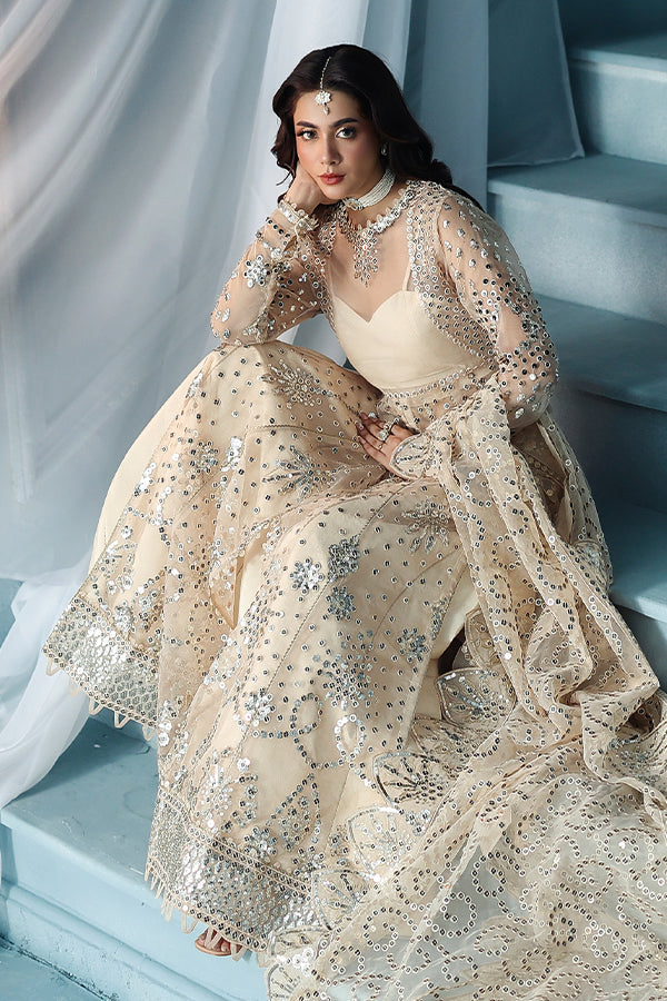 Saffron | Zynoria Formals 25 | Moonstone - Formal Dress - available at Maria Faisal in UK and USA.
