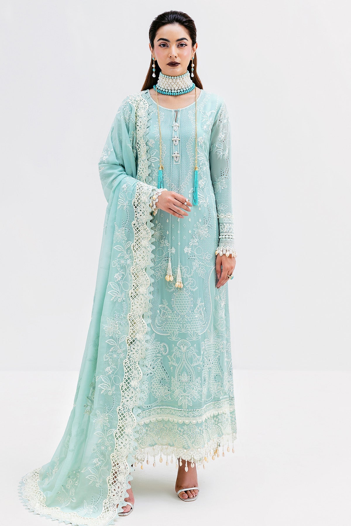 Imrozia Premium | Luxe Serene 25 | S-1087 AQUA - Ladies Clothes - Maria Faisal
