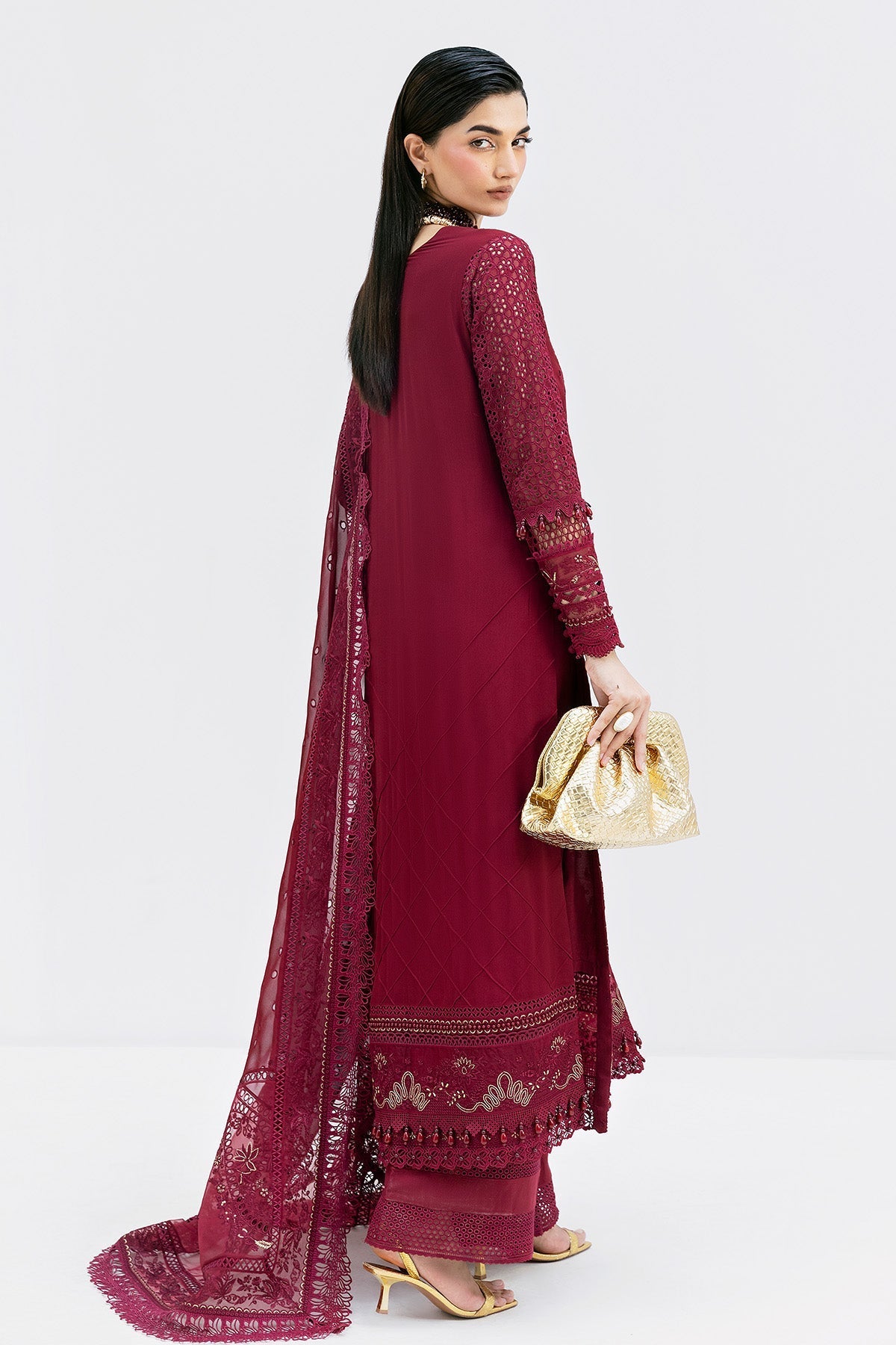 Imrozia Premium | Luxe Serene 25 | S-1089 SCARLET - Ladies Clothes - Maria Faisal