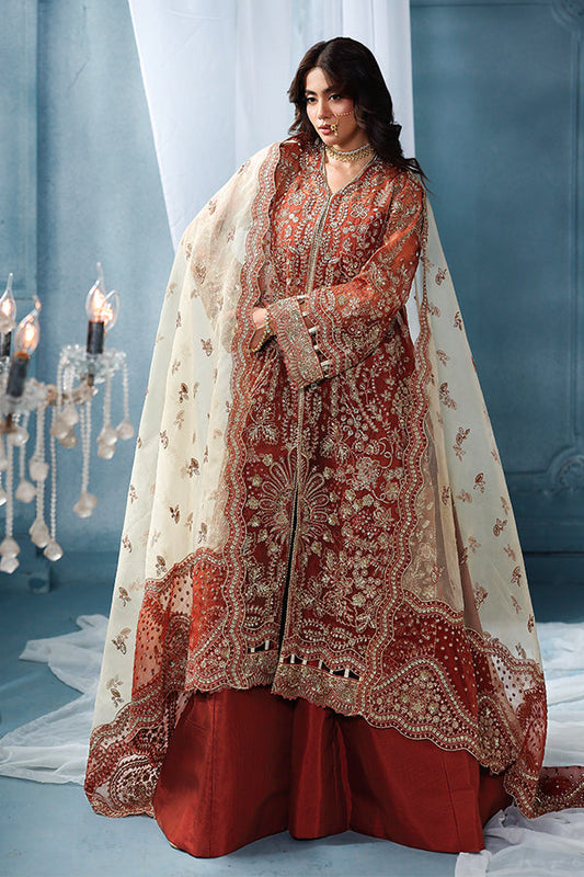 Saffron | Zynoria Formals 25 | Burnt Topaz - Formal Dress - available at Maria Faisal in UK and USA.