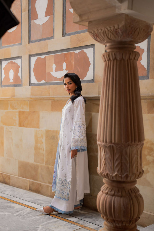 Azzal | Lawn 25 | IVORY - Ladies Clothes - Maria Faisal