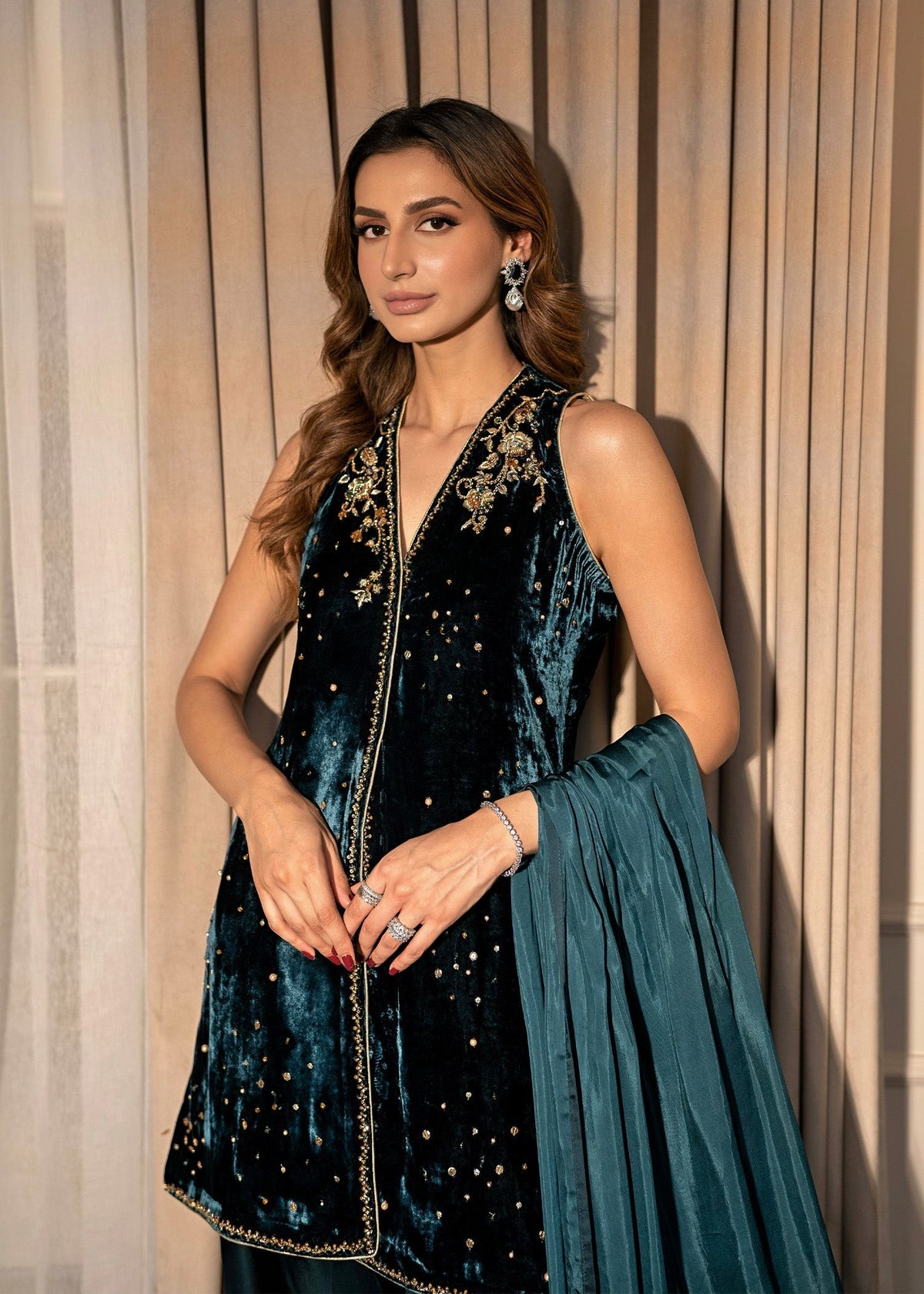 Mahum Asad | Voila Velvets | Sapphire - Ladies Clothes - Maria Faisal