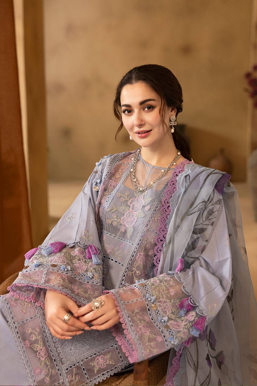 Saira Rizwan | Luxury Lawn 25 |EDRINA-SRL25-03 by Maria Faisal - Registered Vendor of : Saira Rizwan - type : Ladies Clothes - 100% original wedding dresses