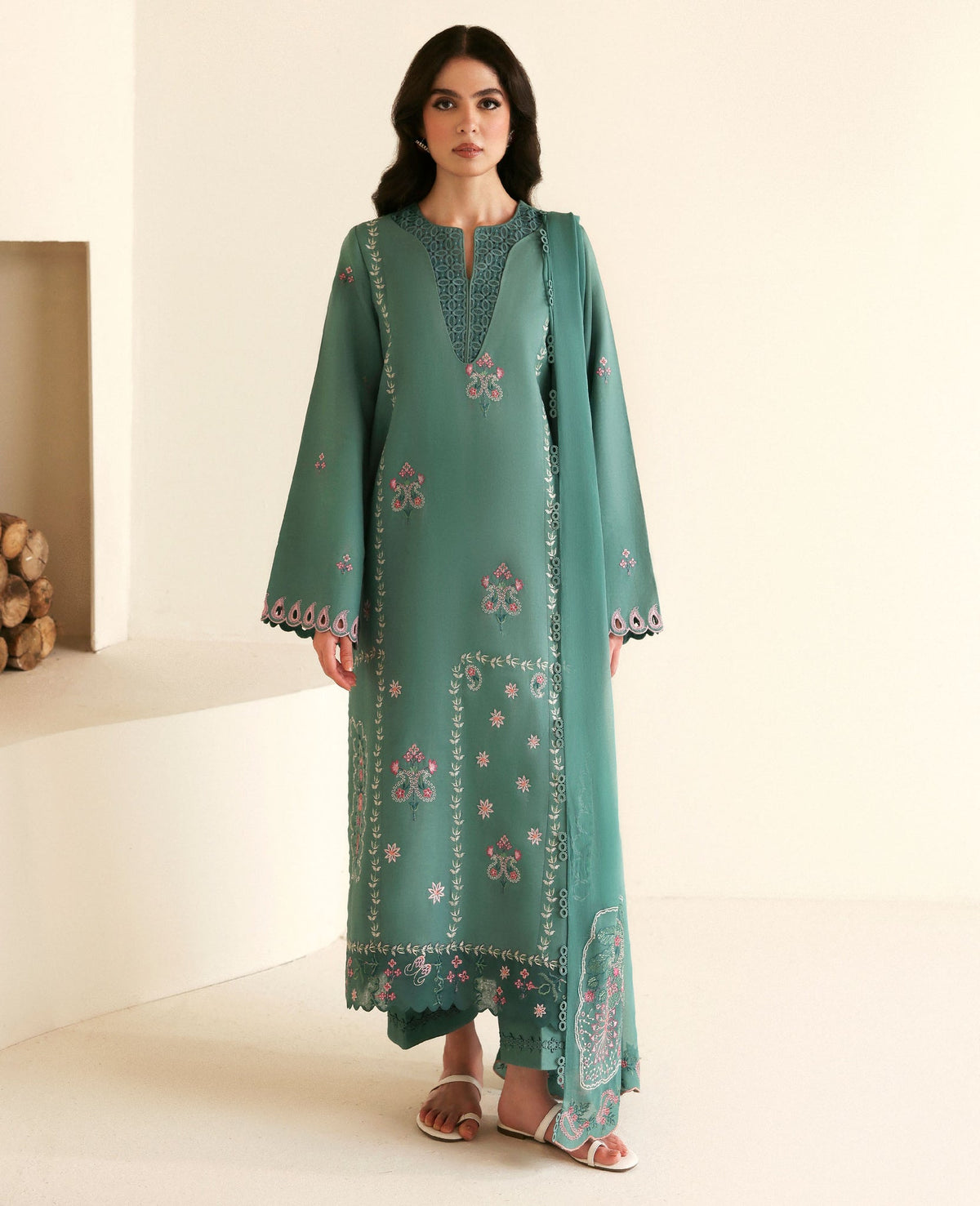Republic Womenswear | Basics Pre Fall 25 | Solene - Formal Dress - available at Maria Faisal in UK and USA.