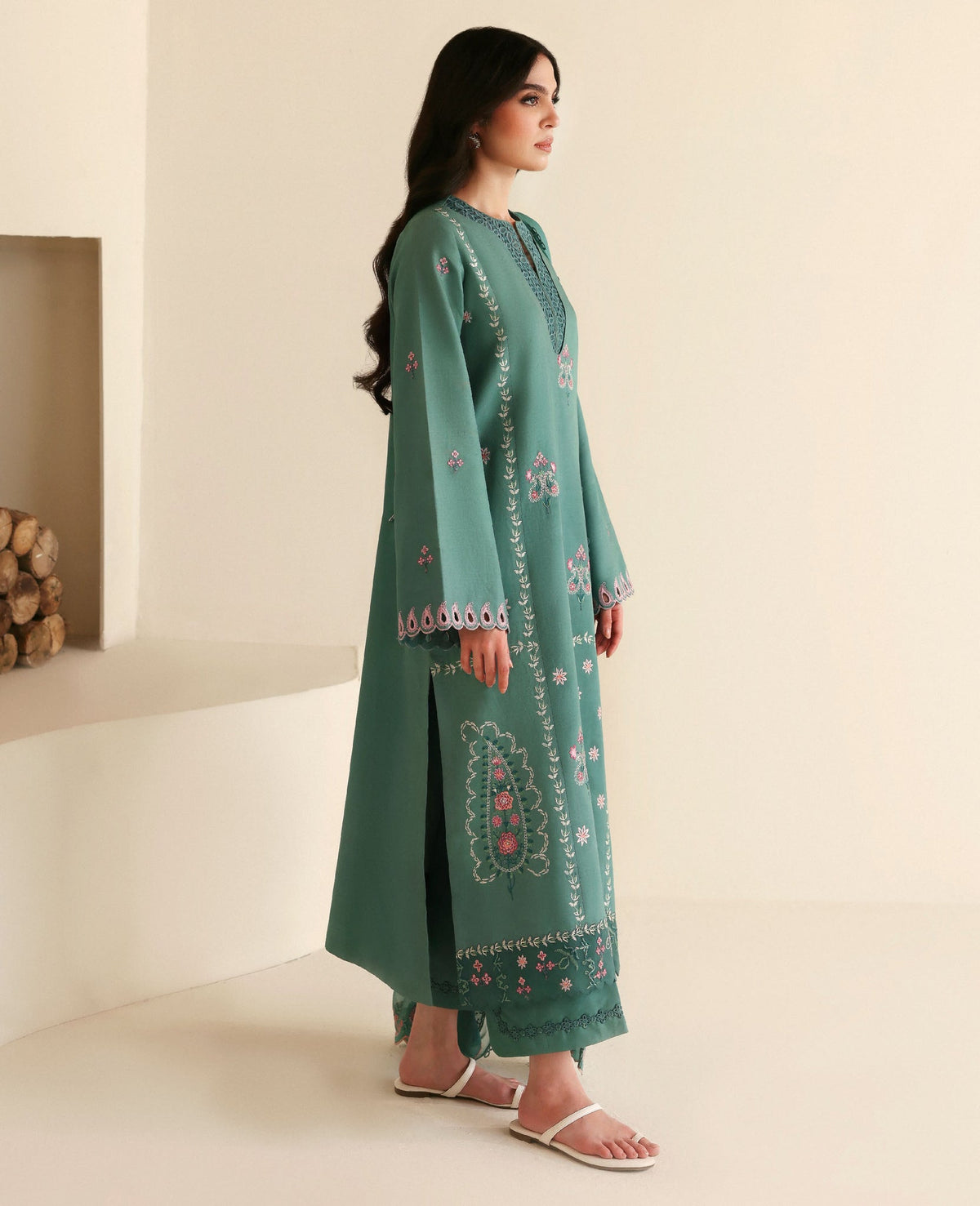Republic Womenswear | Basics Pre Fall 25 | Solene - Formal Dress - available at Maria Faisal in UK and USA.