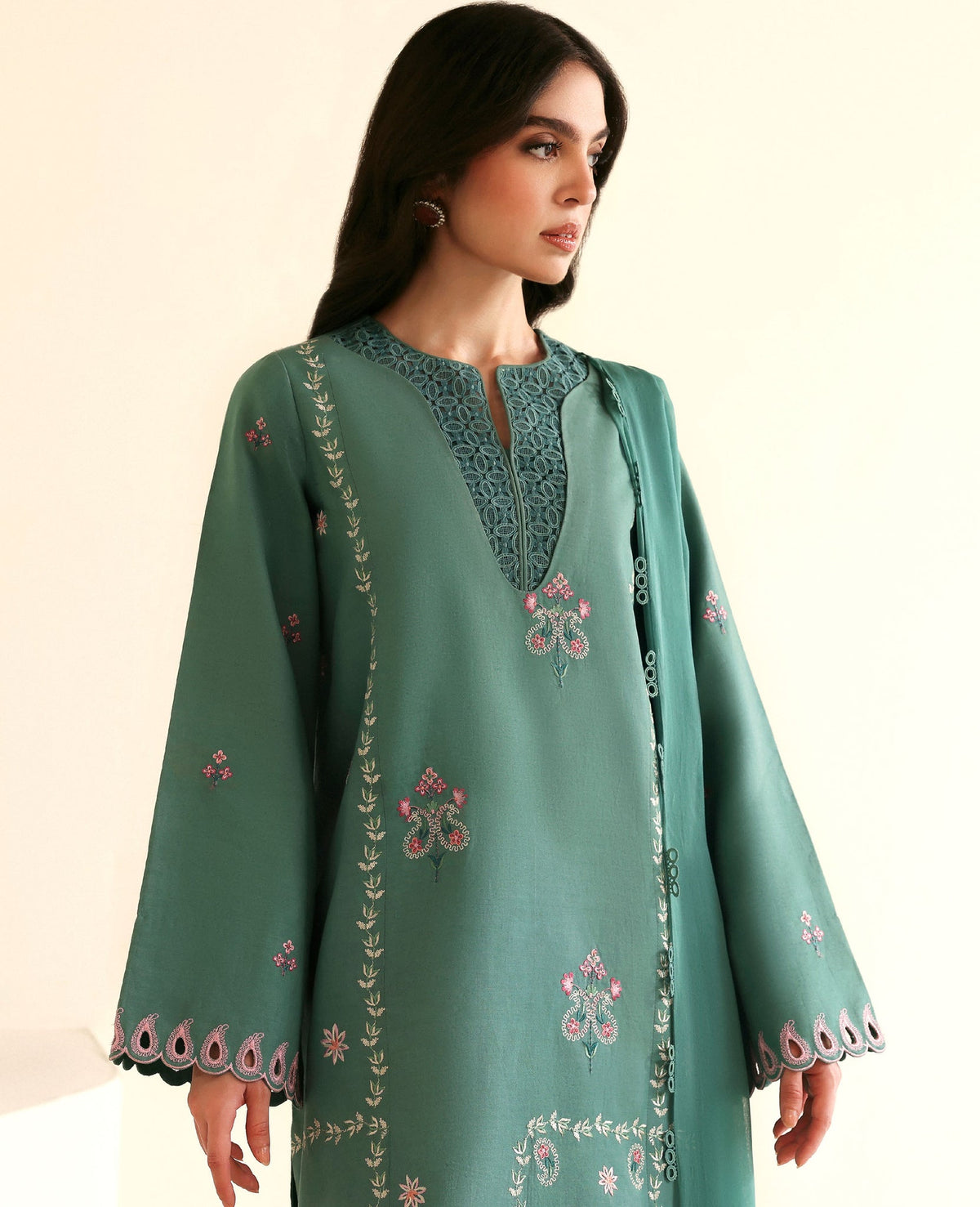 Republic Womenswear | Basics Pre Fall 25 | Solene - Formal Dress - available at Maria Faisal in UK and USA.