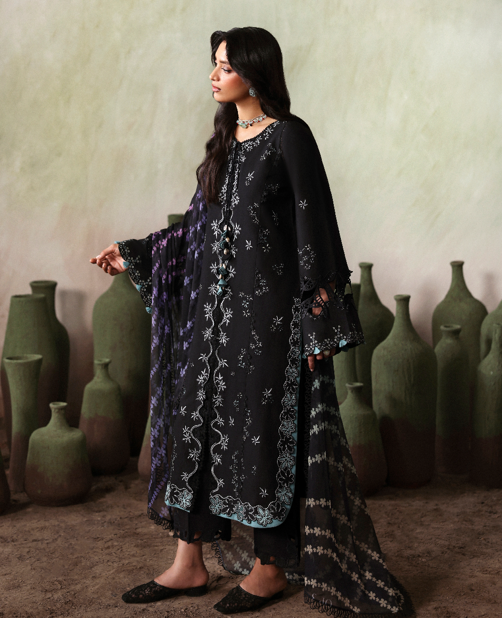 Republic Womenswear | Basics Pret | Shadow Muse - Luxury Dress - available at Maria Faisal in UK and USA.