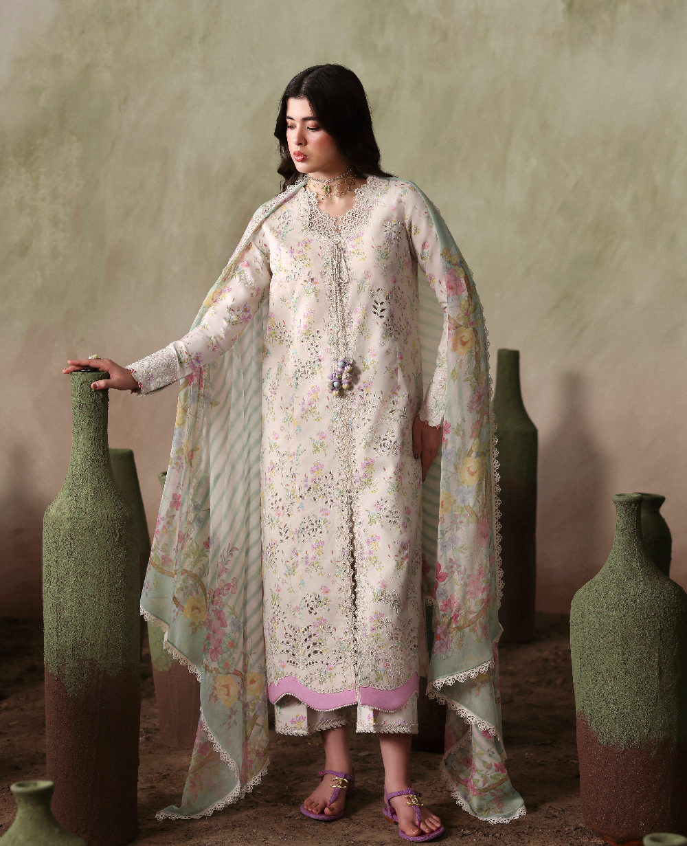 Republic Womenswear | Basics Pret | Pearl Edit - Luxury Dress - available at Maria Faisal in UK and USA.
