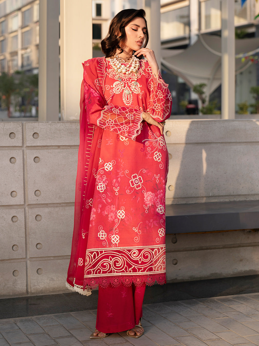 Mahnur | Broadway Luxury Lawn 26 | BW - 013 - Luxury Dress - available at Maria Faisal in UK and USA.