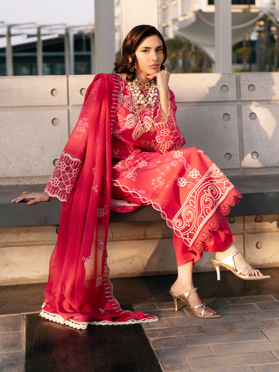 Mahnur | Broadway Luxury Lawn 26 | BW - 013 - Luxury Dress - available at Maria Faisal in UK and USA.