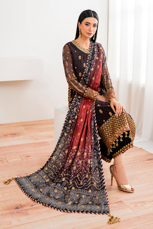 Baroque | Velvet Formals | CHIFFON UF-683 - Ladies Clothes 