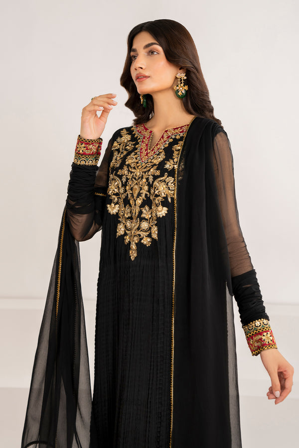 Baroque | Luxury Pret 24 | CRUSH CHIFFON PR-992 - Designer Dress with Intricate embroidery and embellishments. Shop elegent wedding dress at Maria Faisal.