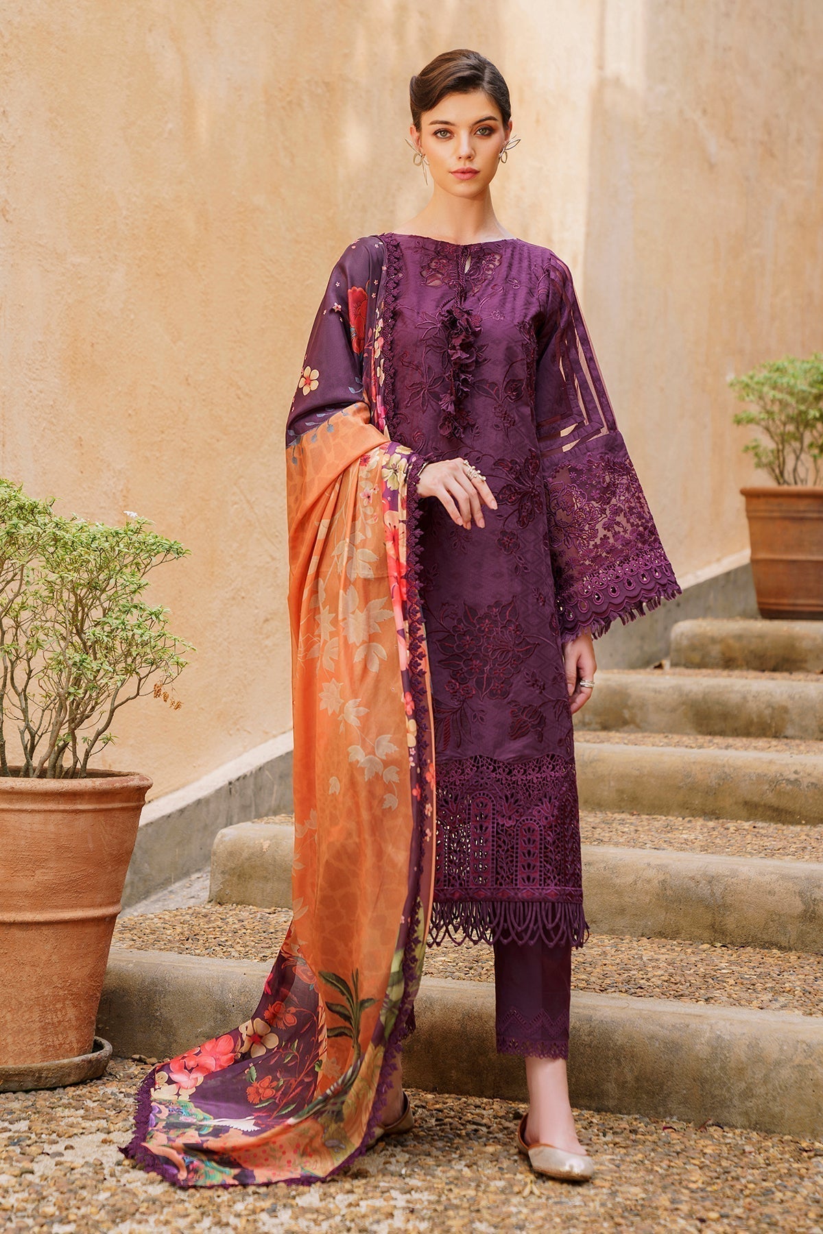 Baroque | Swiss Lawn 24 | SL12-D04 - Designer Dress - Maria Faisal