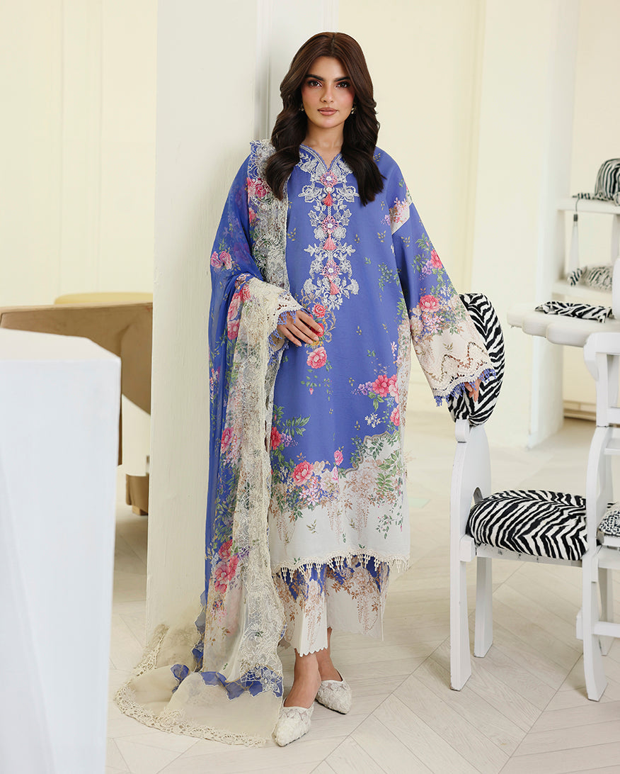 Roheenaz | Petals in Print | Bloom Portrait - Casual Dress - available at Maria Faisal in UK and USA.