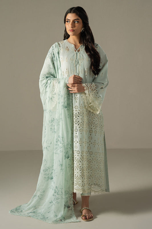Cross Stitch | Chikankari Lawn 25 | BLUE AURA - Ladies Clothes 