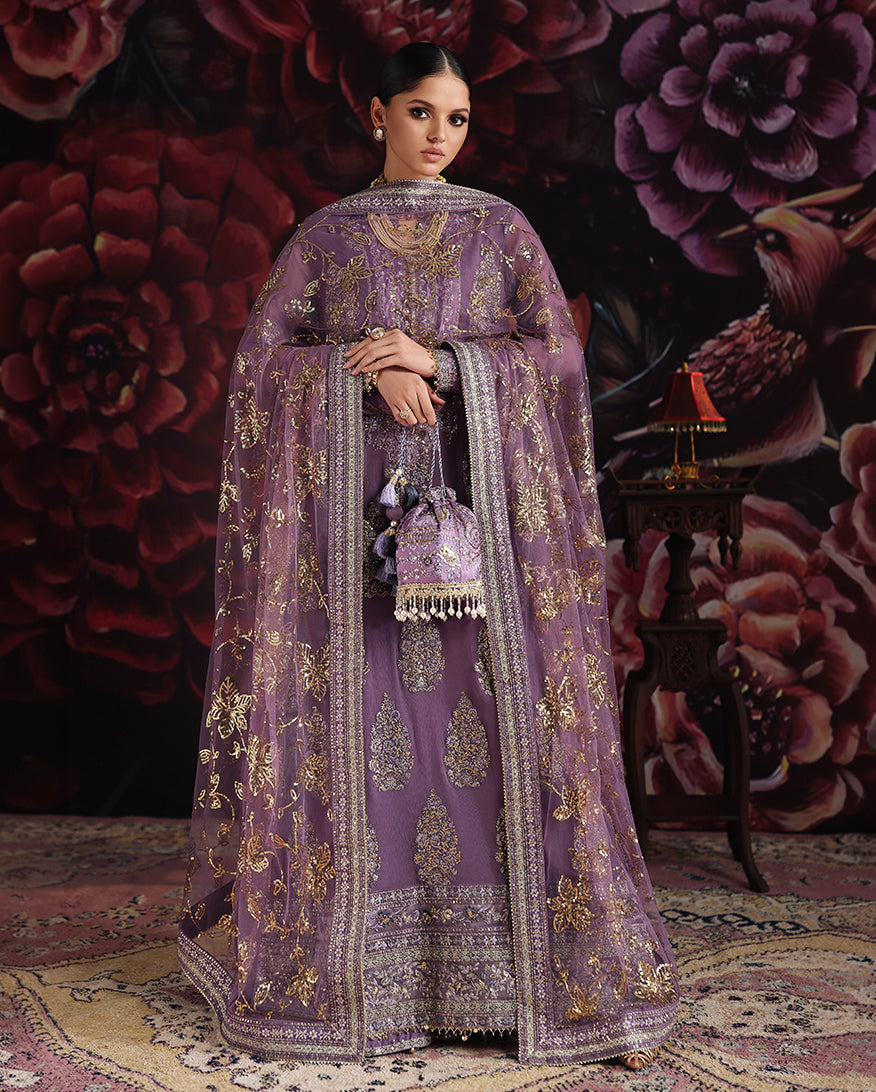Roheenaz | Royale Eternel Chiffon Edit | Blush Whisper - Formal Dress - available at Maria Faisal in UK and USA.