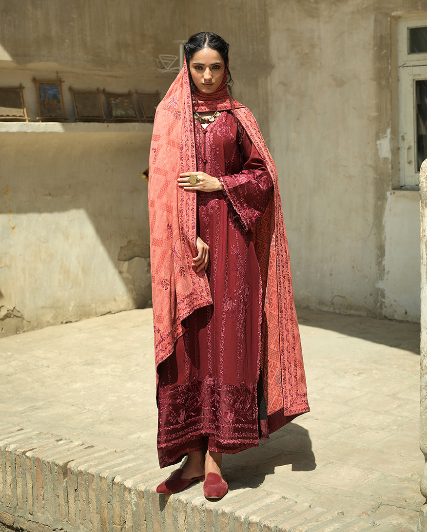 Mushq | Bukhara Winter Edit | Bukhara Bloom - Luxury Dress - available at Maria Faisal in UK and USA.