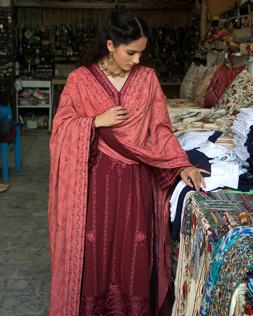 Mushq | Bukhara Winter Edit | Bukhara Bloom - Luxury Dress - available at Maria Faisal in UK and USA.