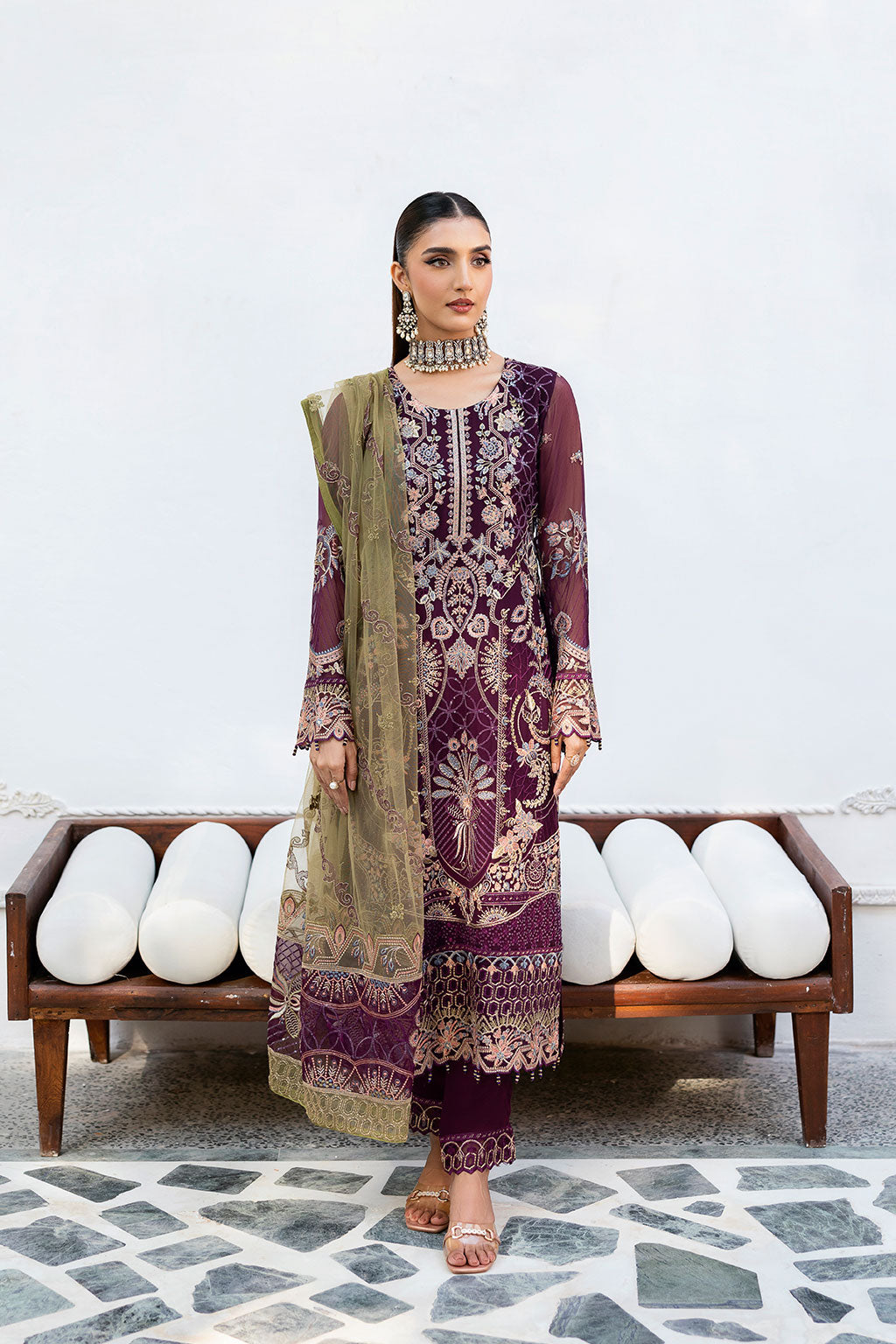 Ramsha | Chevron Chiffon Collection | A-1002 - Ladies Clothes 