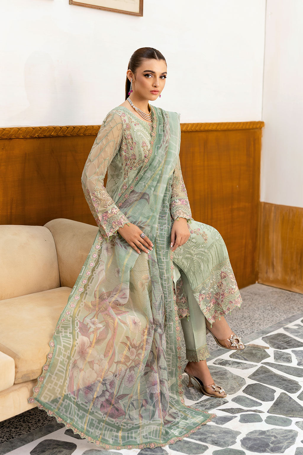 Ramsha | Chevron Chiffon Collection | A-1003 - Ladies Clothes 