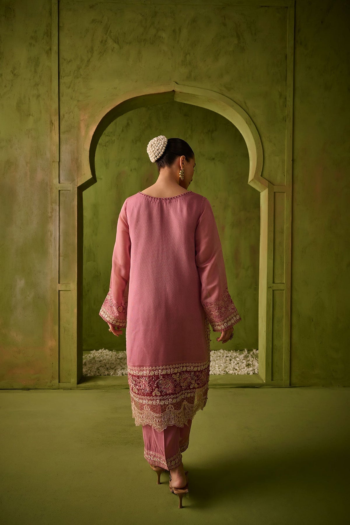 Dhanak | Festive Formals | SS24DU-3193 PINK 3Pcs - Ladies Clothes - Maria Faisal