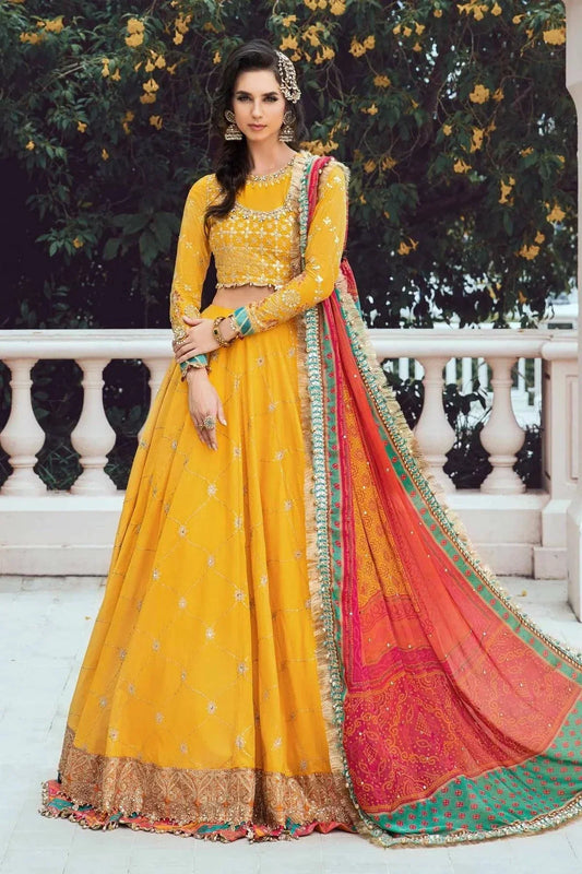 Maria B | Sateen Formals 23 | Yellow CST-705 - Ladies Clothes 