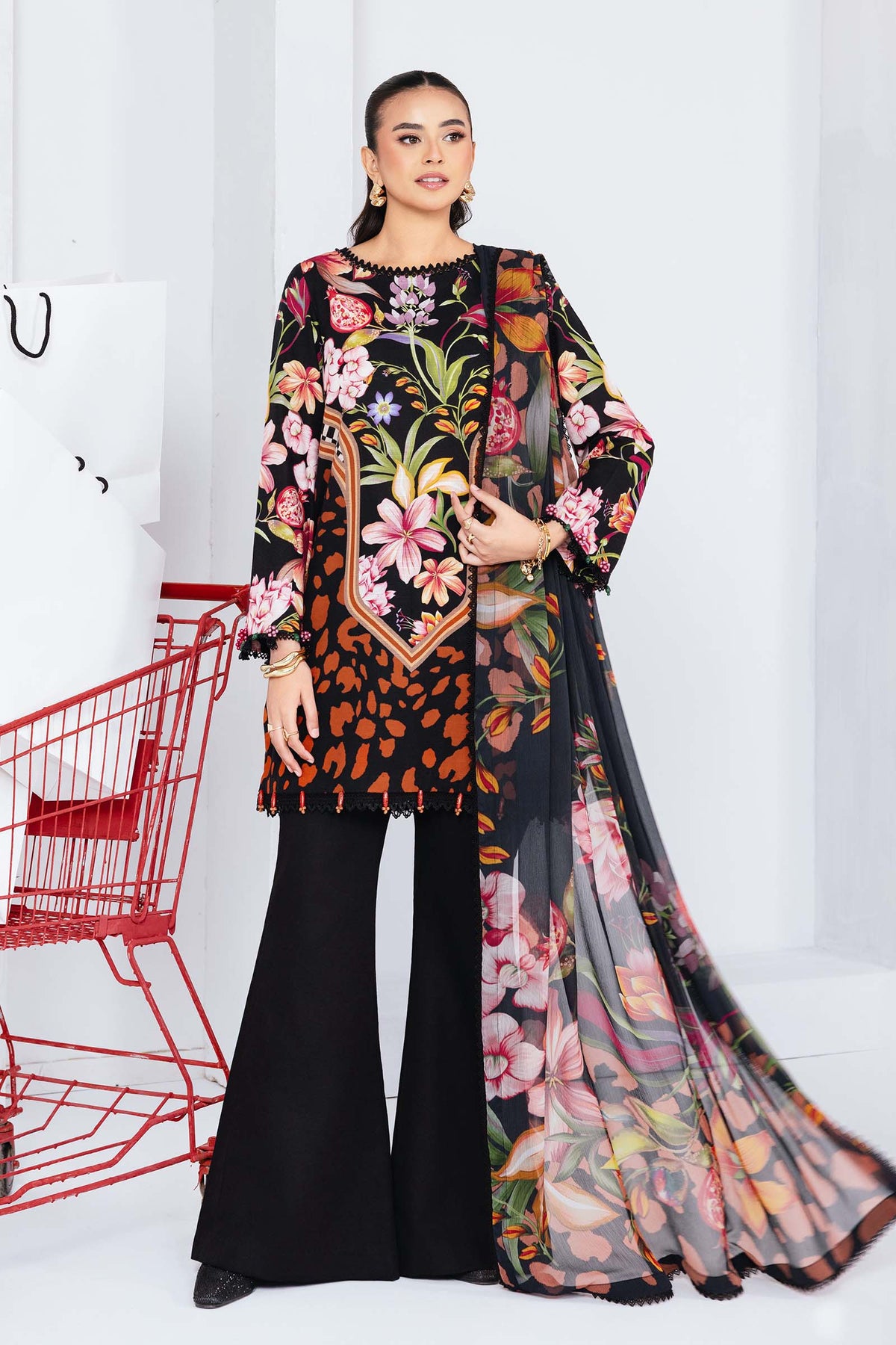 Maria B | Winter Basics 25 | MB-CUS25-1101B - Casual Dress - available at Maria Faisal in UK and USA.