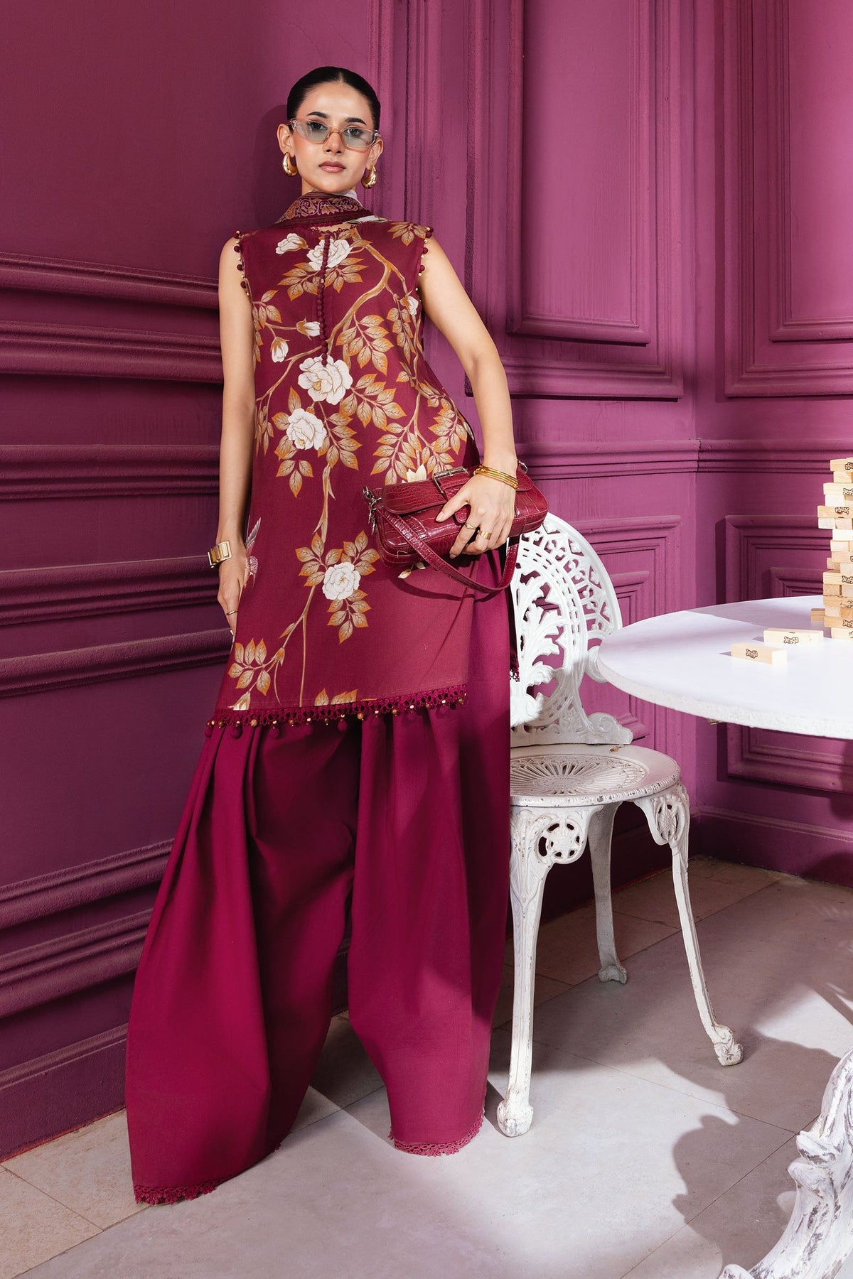 Maria B | Winter Basics 25 | MB-CUS25-1102B - Casual Dress - available at Maria Faisal in UK and USA.