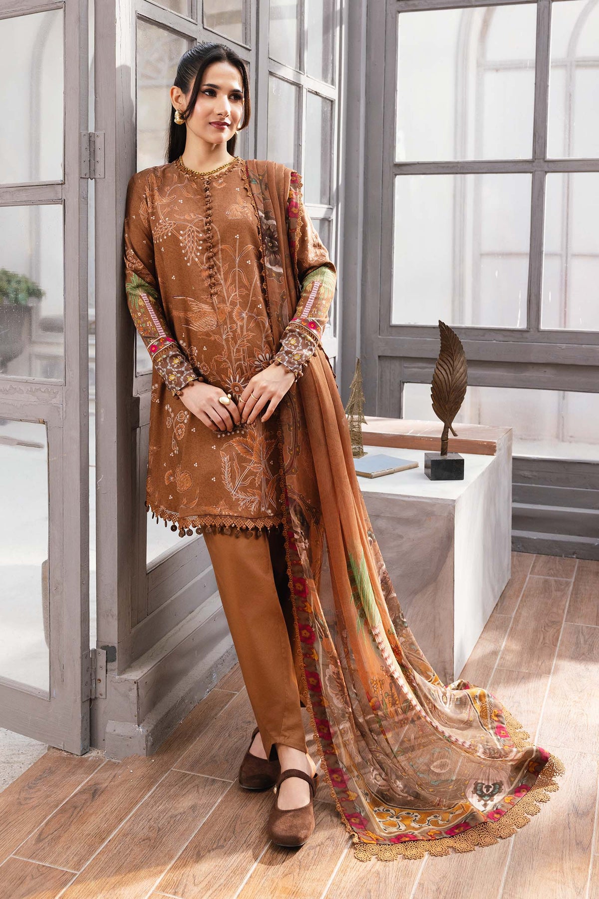 Maria B | Winter Basics 25 | MB-CUS25-1106B - Casual Dress - available at Maria Faisal in UK and USA.