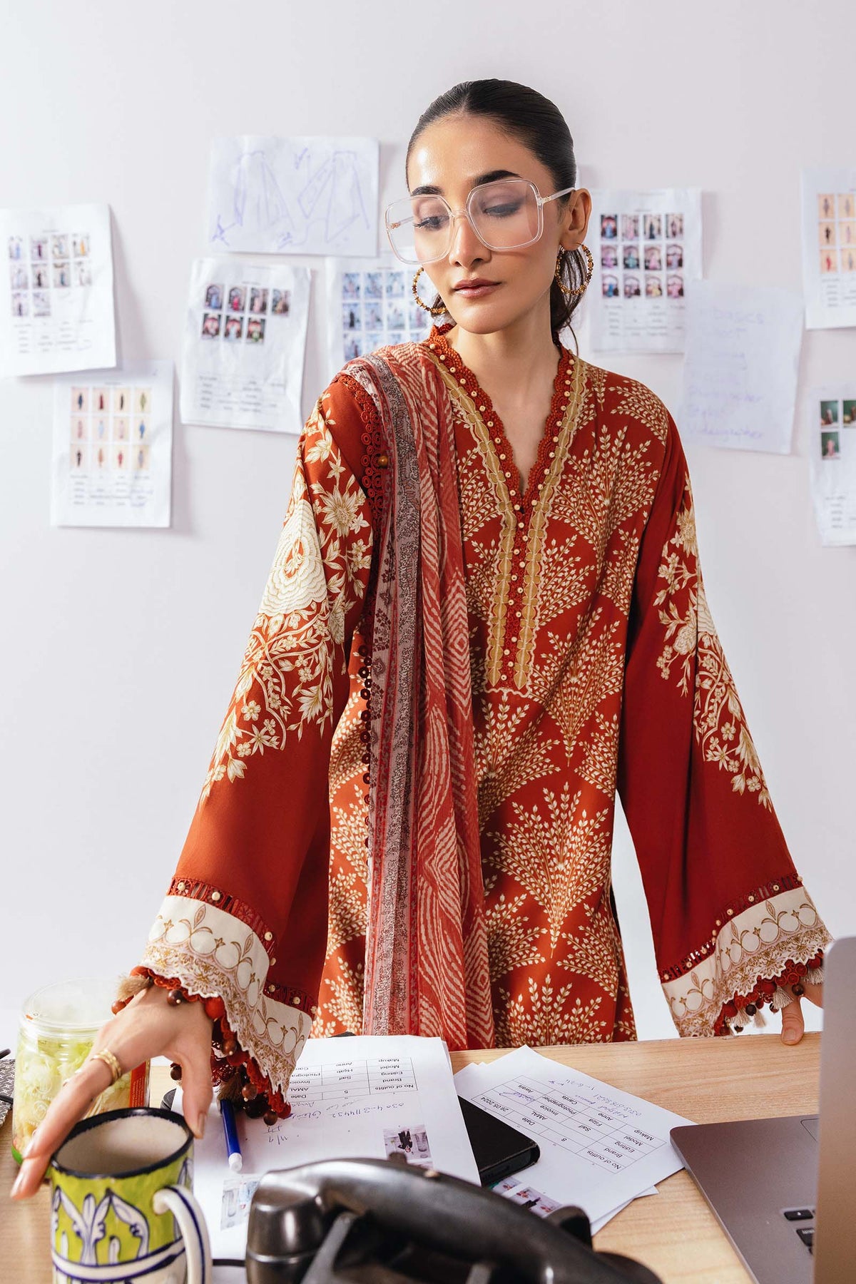 Maria B | Winter Basics 25 | MB-CUS25-1108B - Casual Dress - available at Maria Faisal in UK and USA.