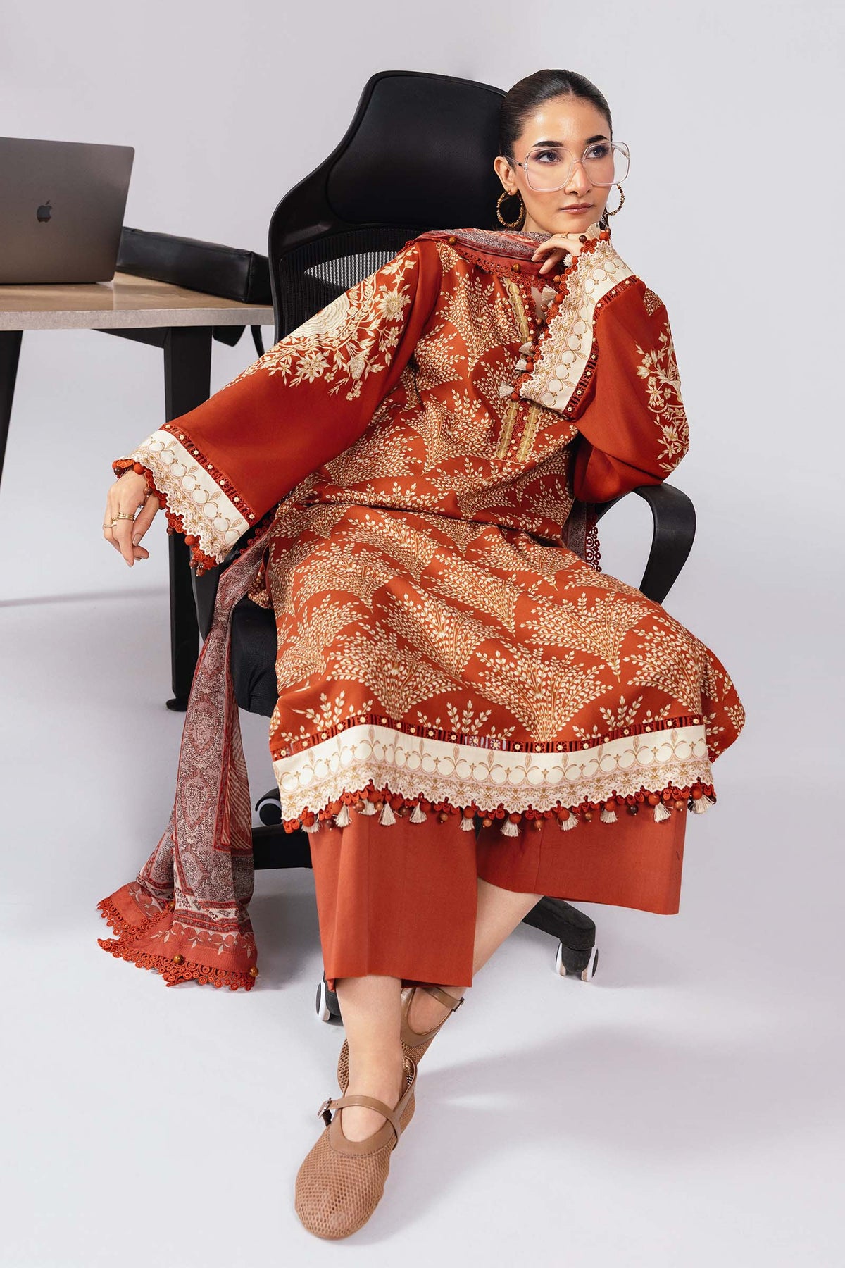 Maria B | Winter Basics 25 | MB-CUS25-1108B - Casual Dress - available at Maria Faisal in UK and USA.