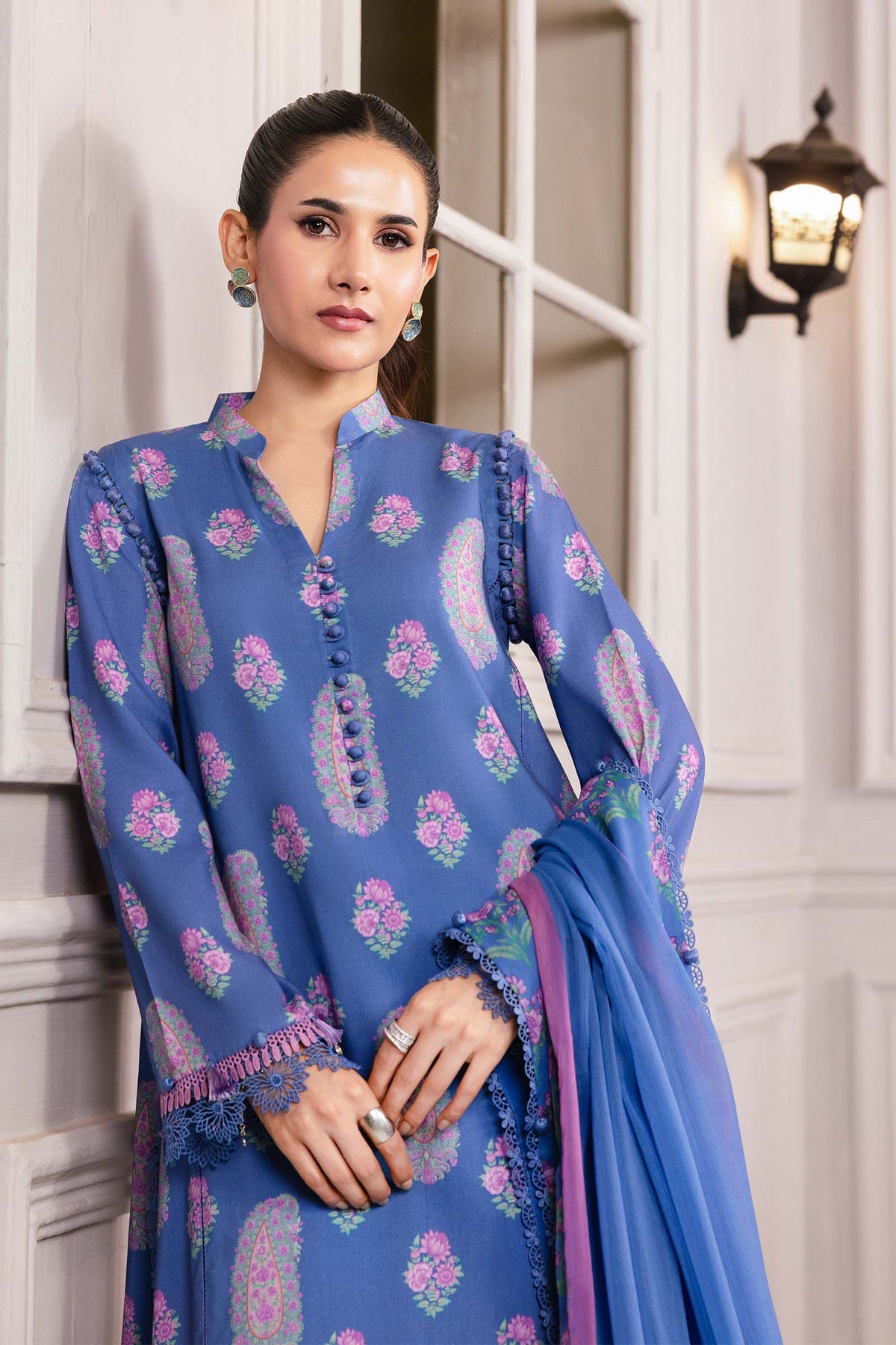 Maria B | Winter Basics 25 | MB-CUS25-1110B - Casual Dress - available at Maria Faisal in UK and USA.