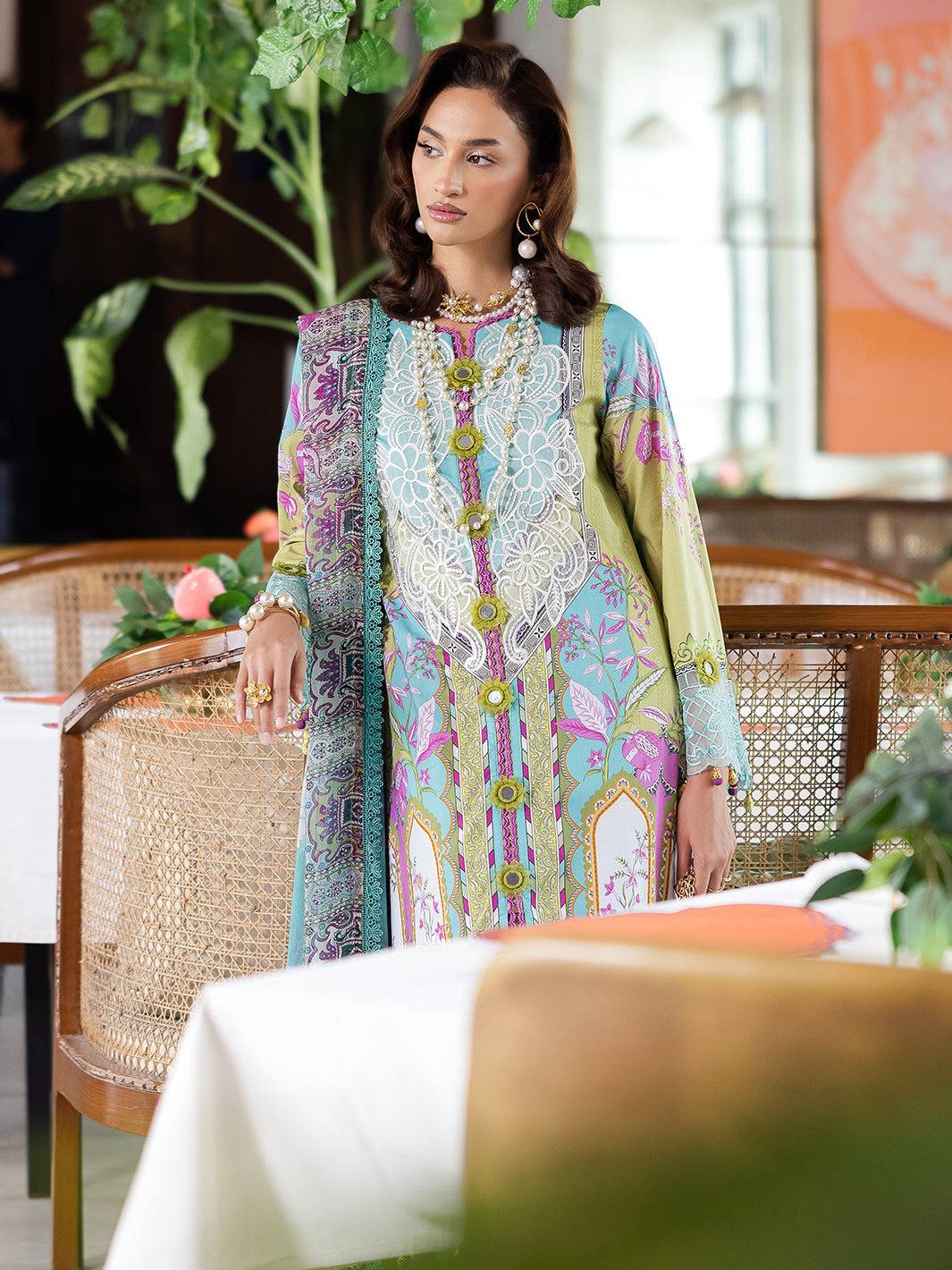 Mahnur | After Hours Luxury Lawn 25 | Citrus Glow by Maria Faisal - Registered Vendor of : Mahnur - type : Ladies Clothes - 100% original wedding dresses