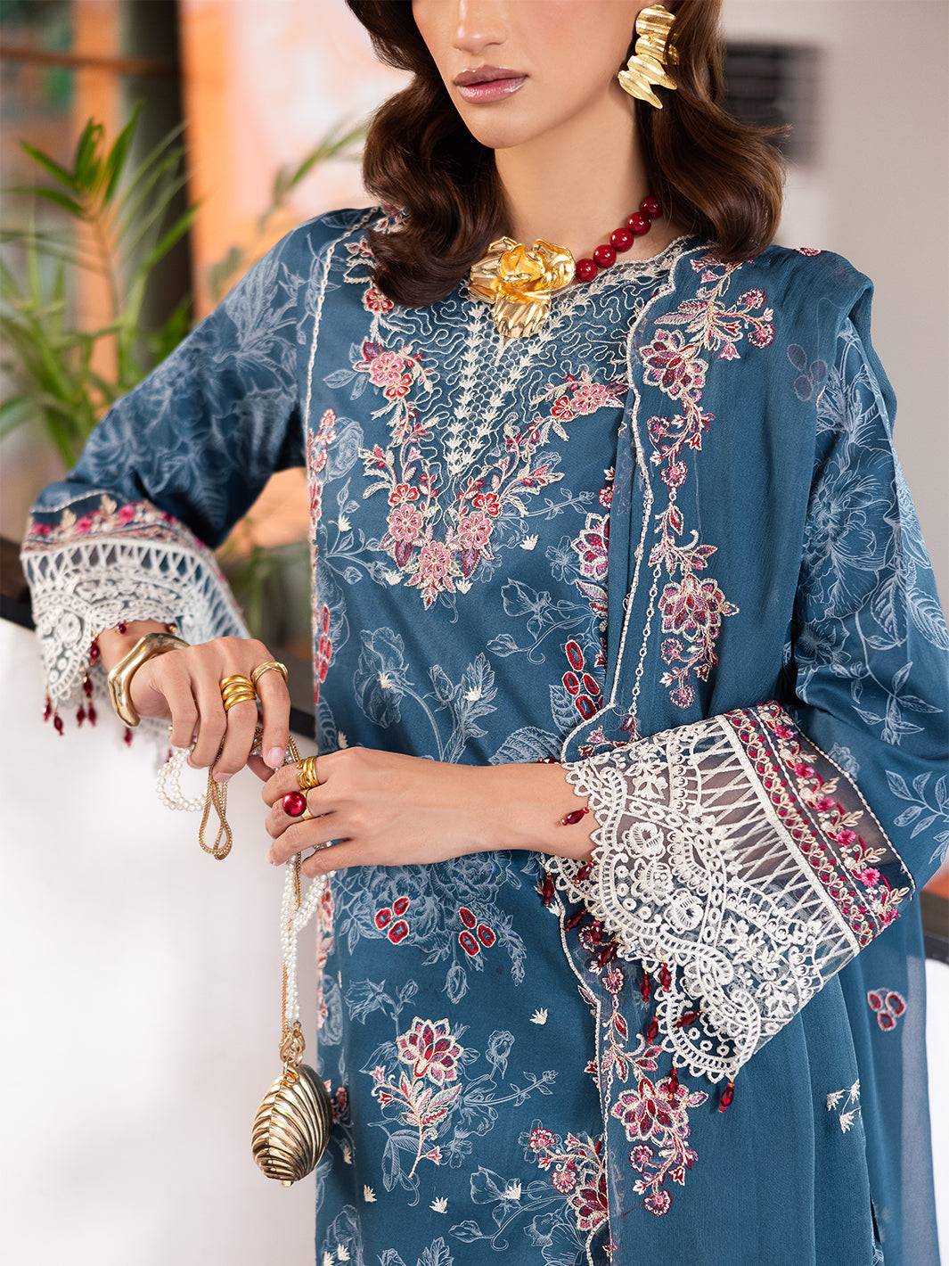 Mahnur | After Hours Luxury Lawn 25 | Confetti Hour by Maria Faisal - Registered Vendor of : Mahnur - type : Ladies Clothes - 100% original wedding dresses